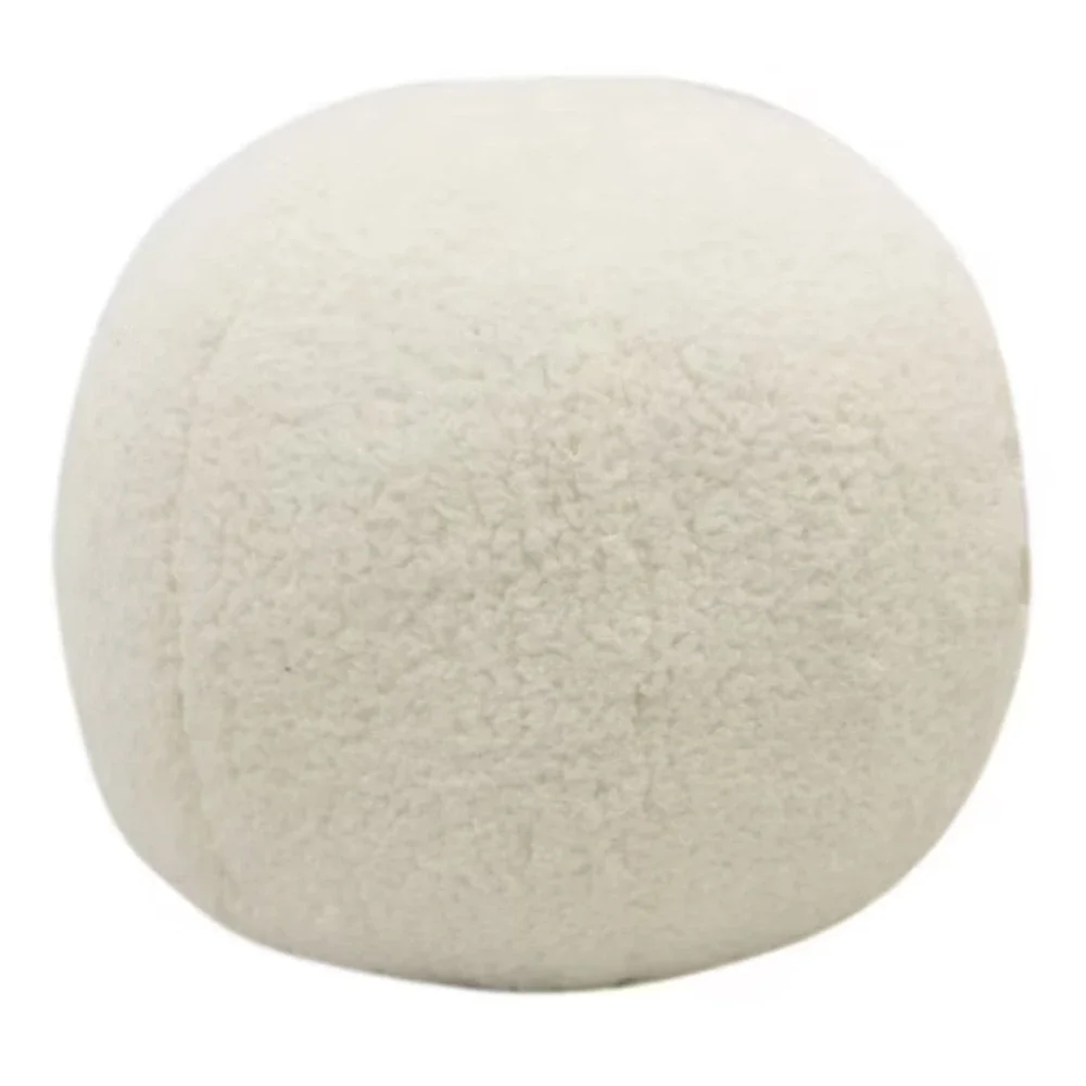 Target Decorative Ball Pillow 9” White Faux Fur Ball Throw‎ Accent NEW